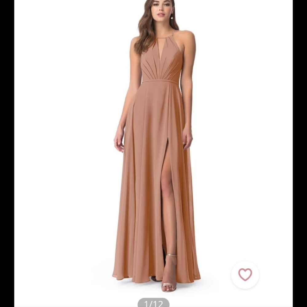 Azazie Evalleen Champagne/Rose Gold dress